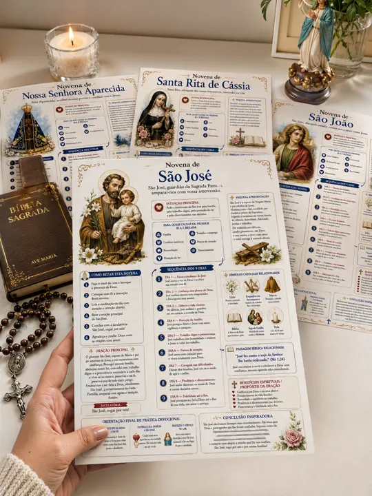 Mapas impressos das novenas de São José e Santa Rita de Cássia