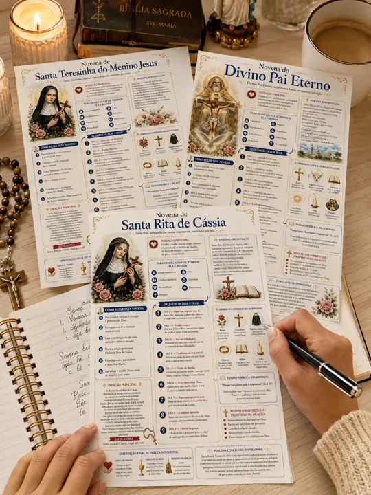 Mapas das novenas de Santa Teresinha, Divino Pai Eterno e Santa Rita
